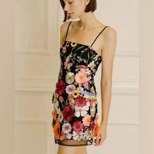Storia Multi Floral Collaged Mini Dress